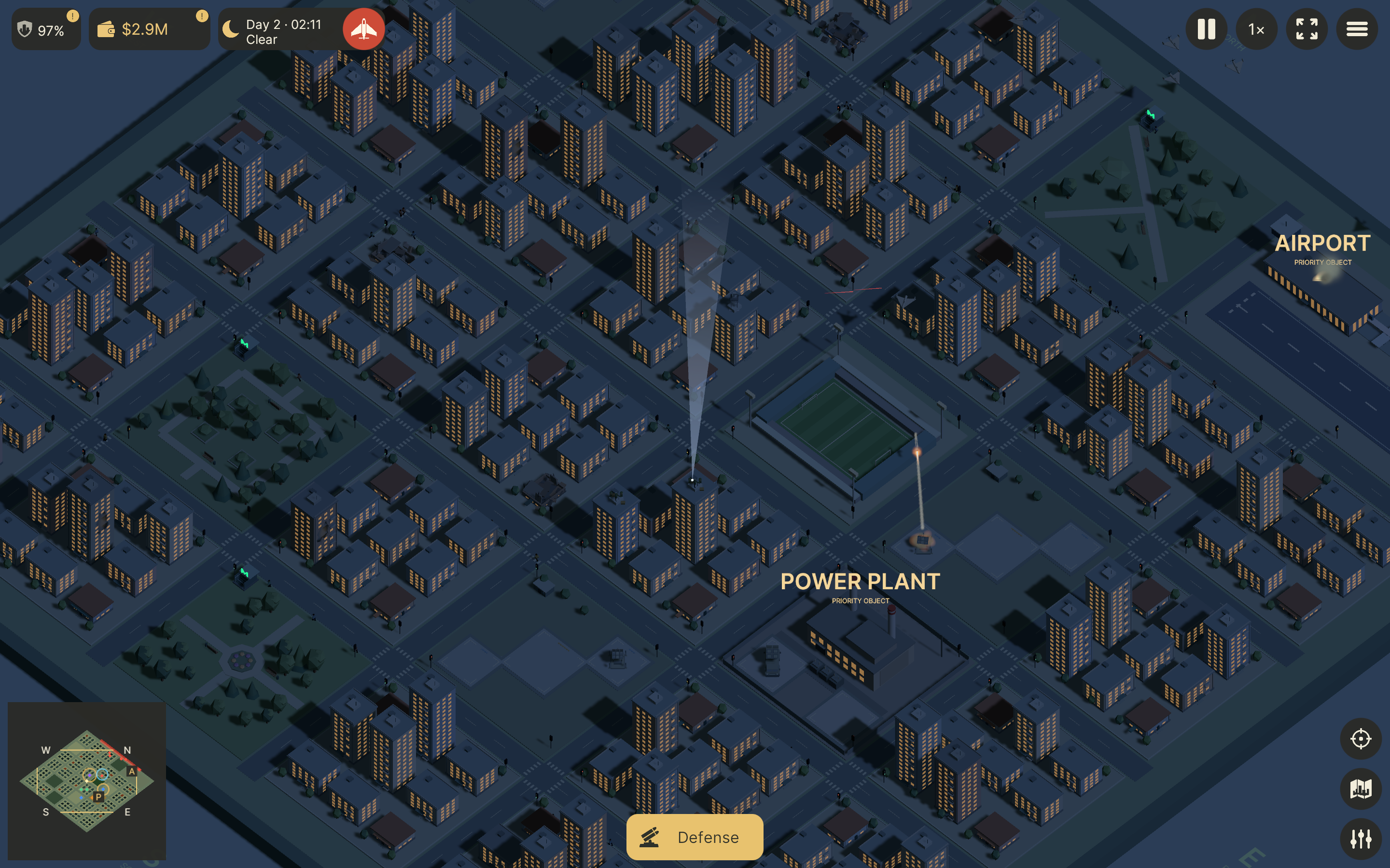 Night defense and missile launch in PPO 1.4