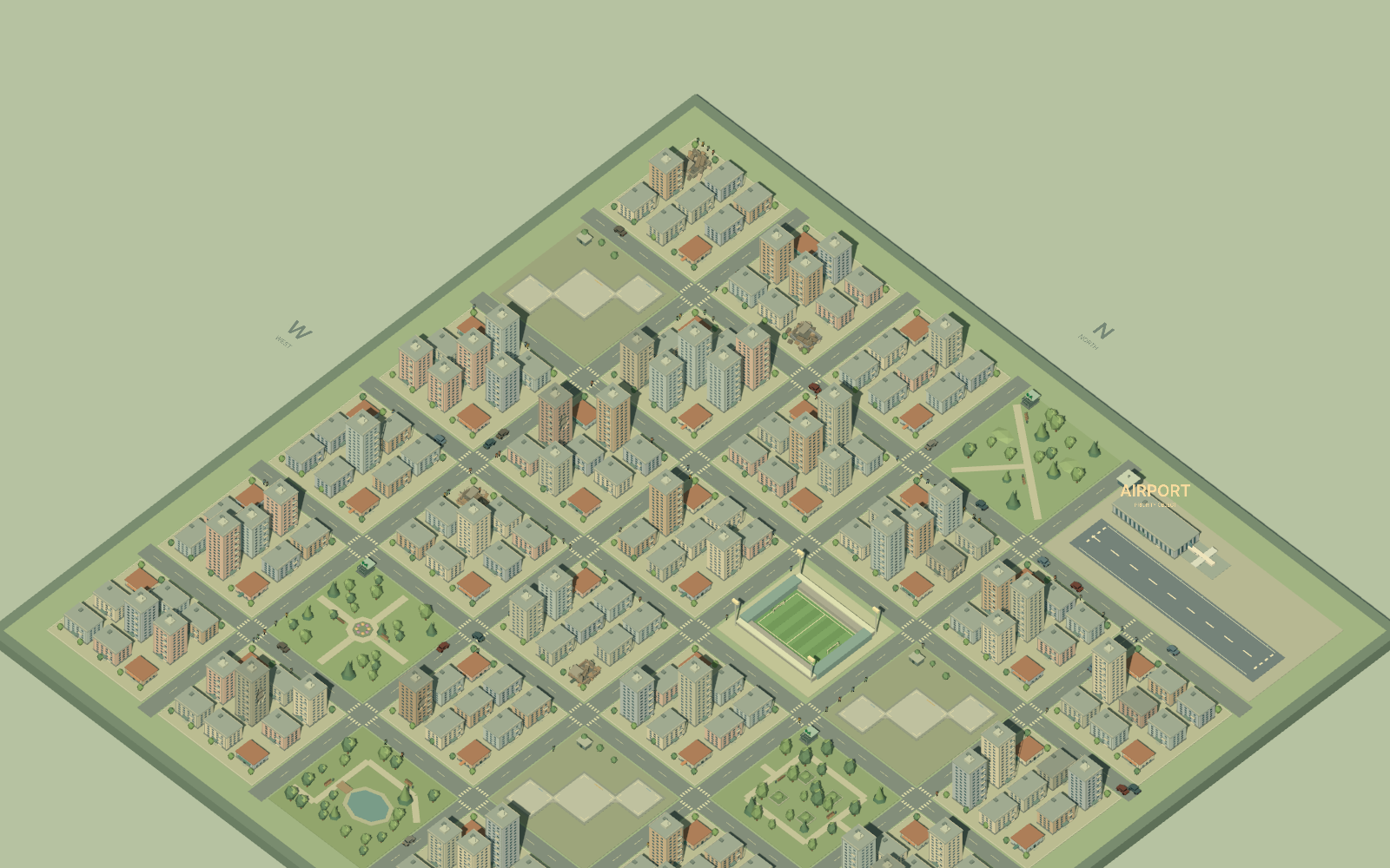 PPO 1.3 Beta city, rendered with Unity software